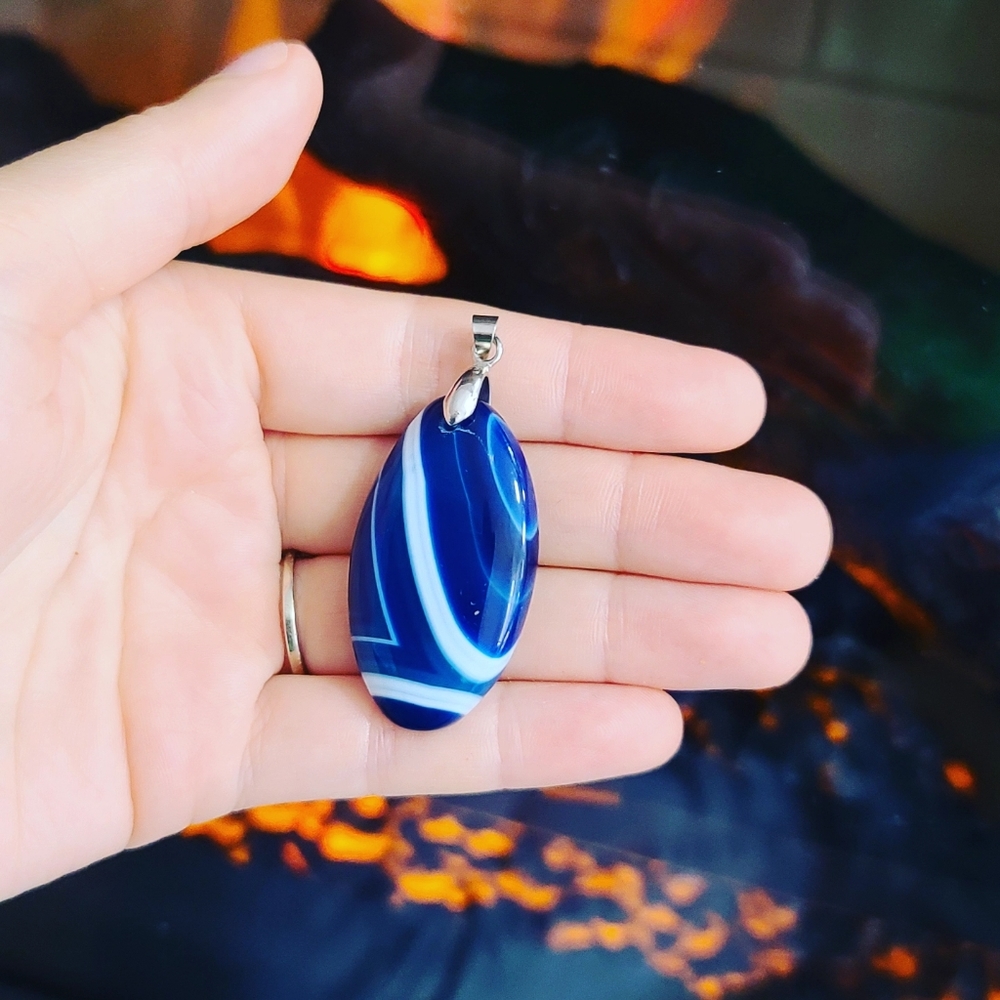 Cute Blue Lace Agate Pendant 🤩 💙